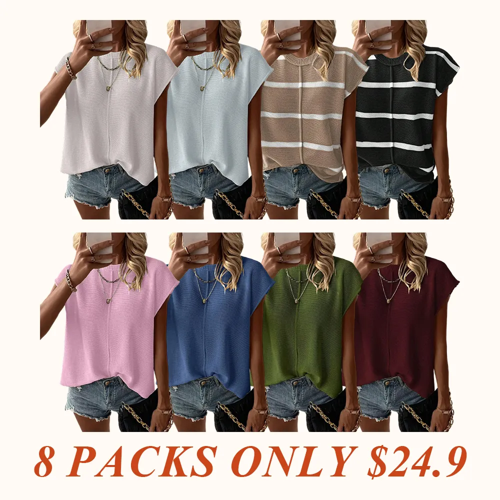 Women's Solid Color Sweater Vest, Casual Fashion Round Neck Knit Top for Summer, Fashion Women's Knitwear for Daily Wear