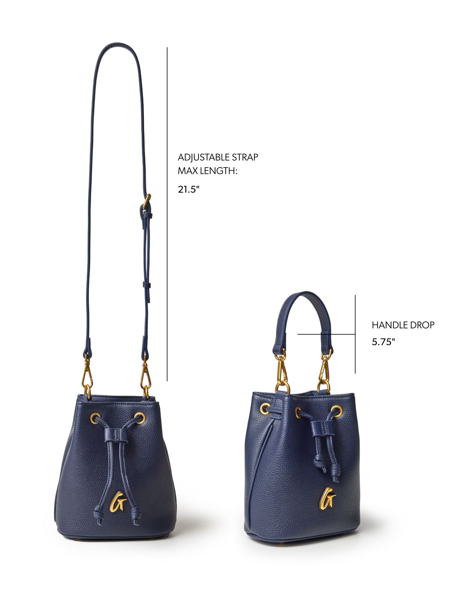 MINI PEBBLE BUCKET BAG - NAVY