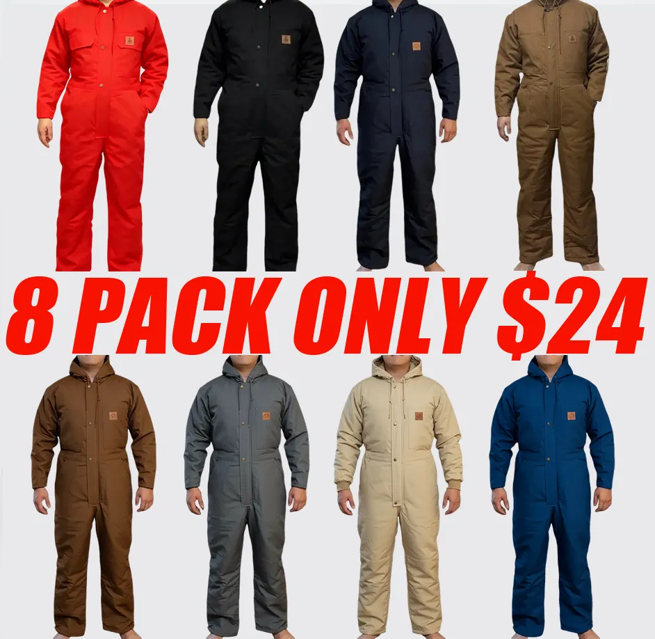 🔥Last Day Promotion!🎁Men's Insulated Work Coverall with Pockets&Cold-Weather Insulated Bib Overalls🎁