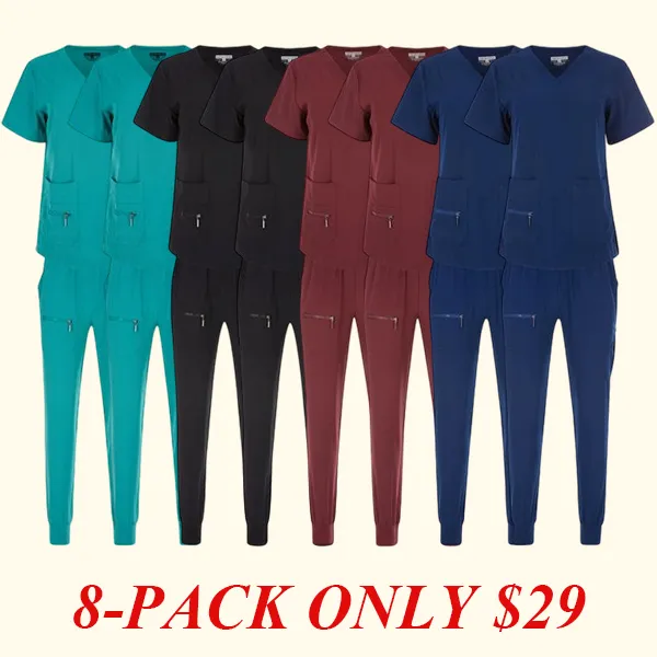 Women's elastic solid color V-neck nursing suit