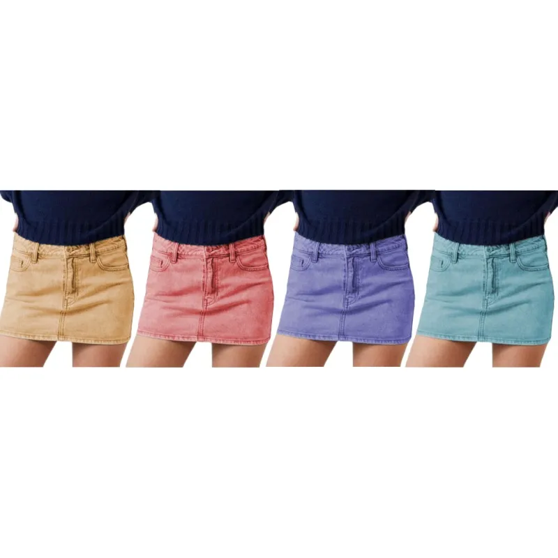 Women's Stretch Denim Mini Skirt- Multicolor (Just $3 Each!)