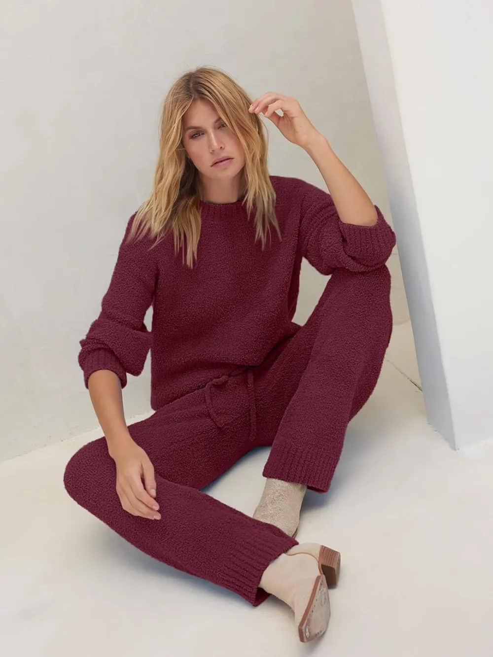 Womens Pajama Sets 2025 Fall Lounge Sweater Set