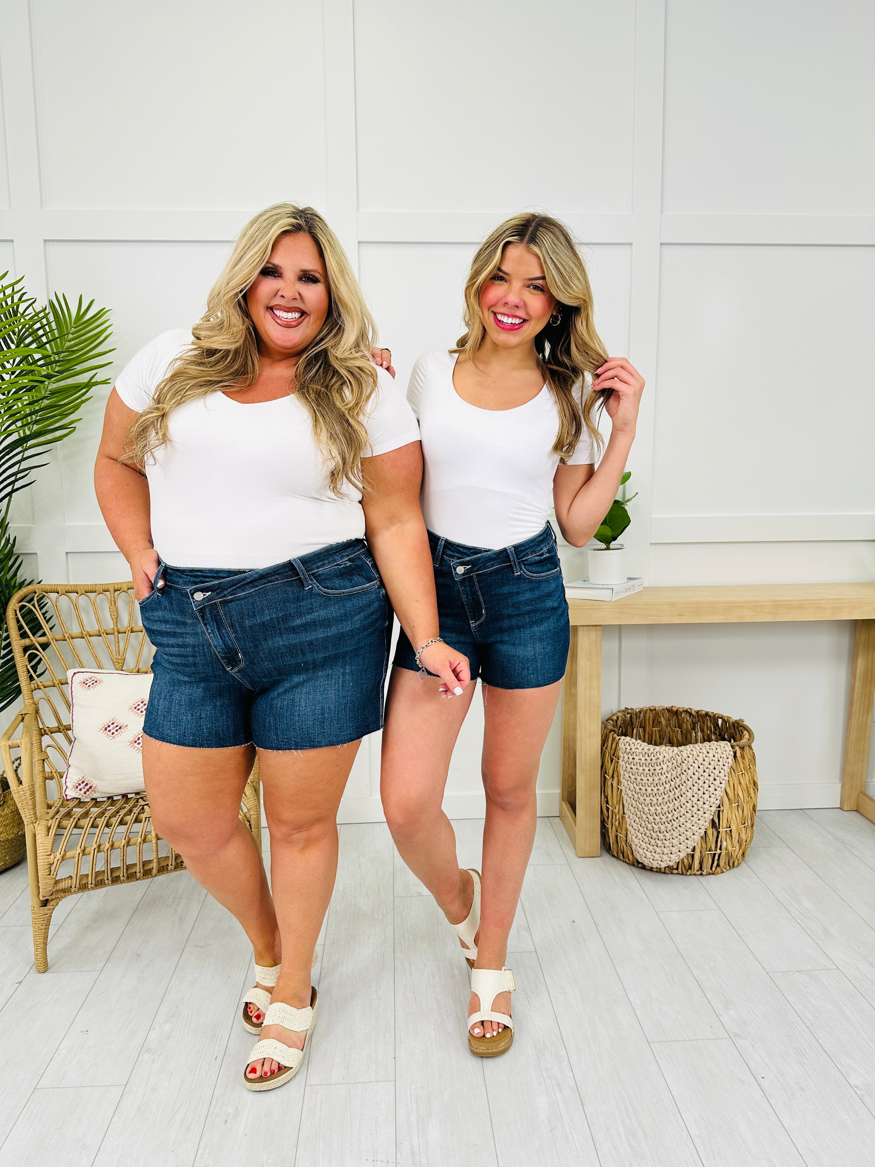 Judy Blue At A Crossroads Criss Cross Shorts