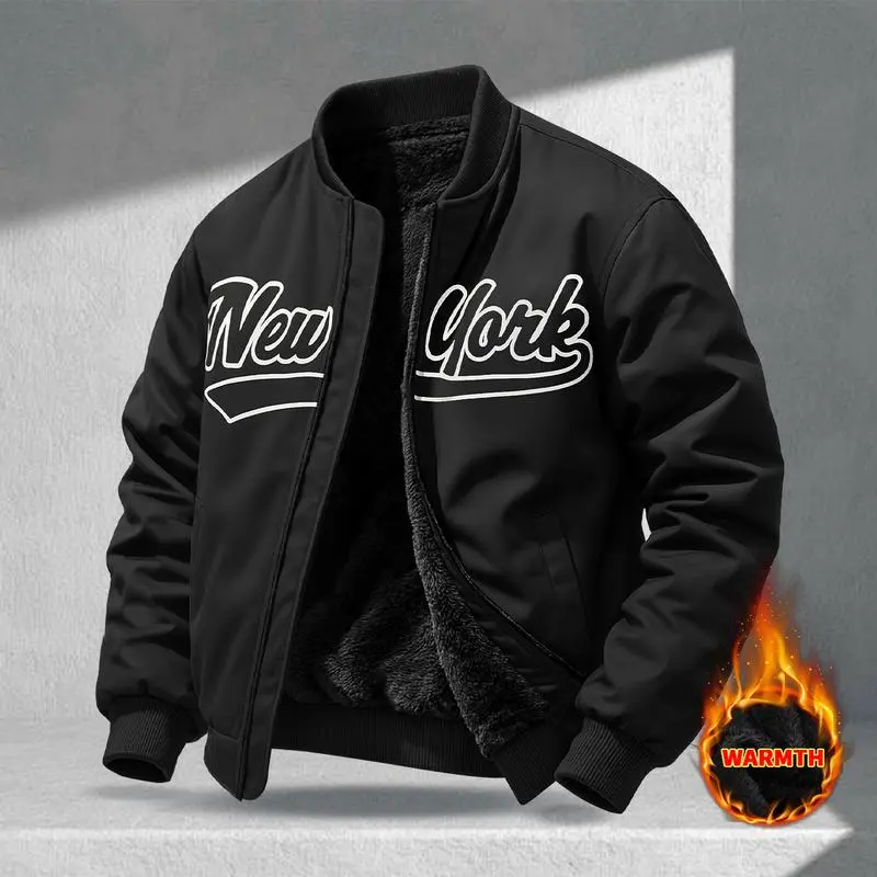 Letter Print Sports Jacket, Men's Casual Jacket, Fashionable College Baseball Apparel