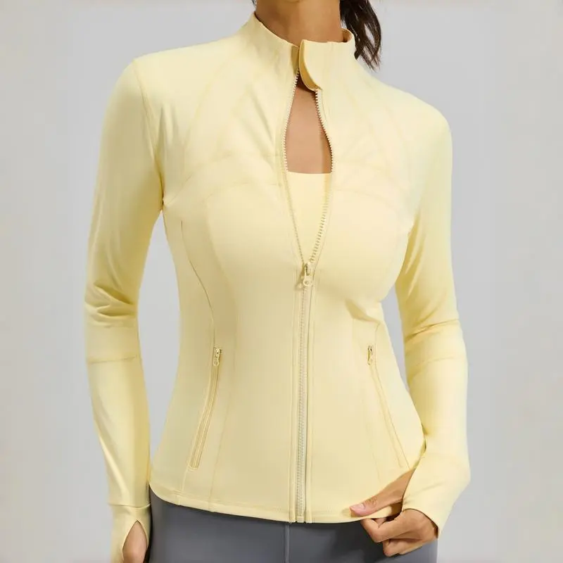 Women's Full Zip Athletic Jacket Slim Fit Long Sleeve Workout Top