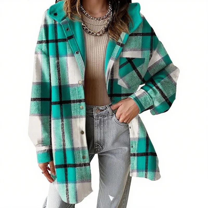 Women's Flannel Hooded Plaid
