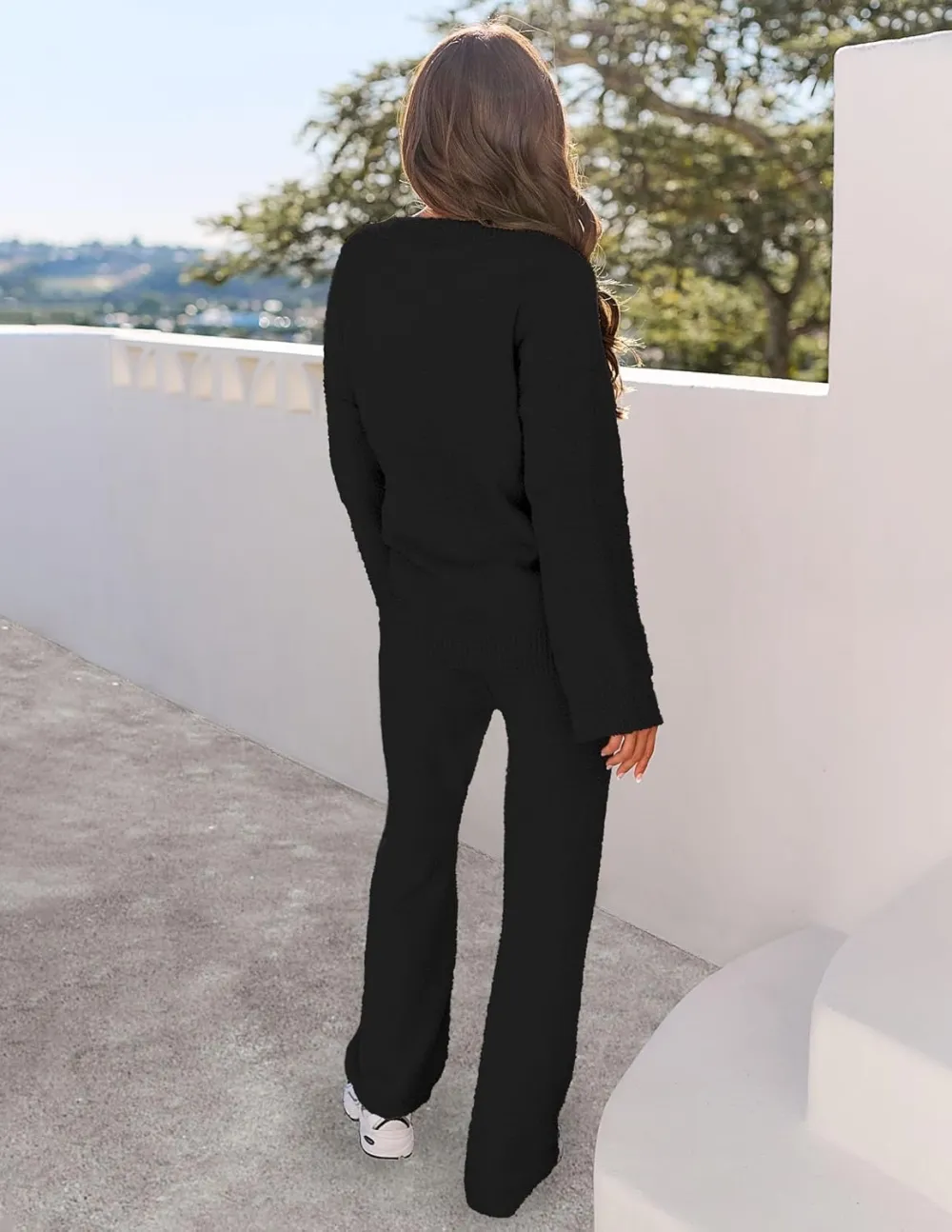 Women's Lounge Sets 2025 Fall Fashion 2 Piece Outfits Sweater Pajama Set