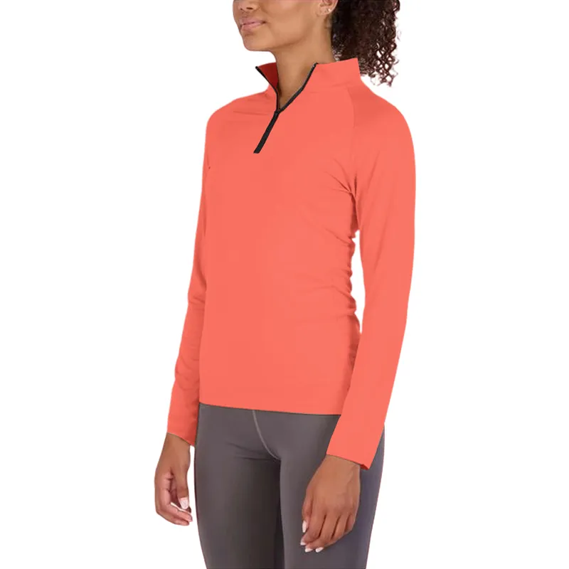 Womens Dry-Fit Long Sleeve Quarter Zip & Full Zip Up Hoodie Workout Jacket (Available in Plus)