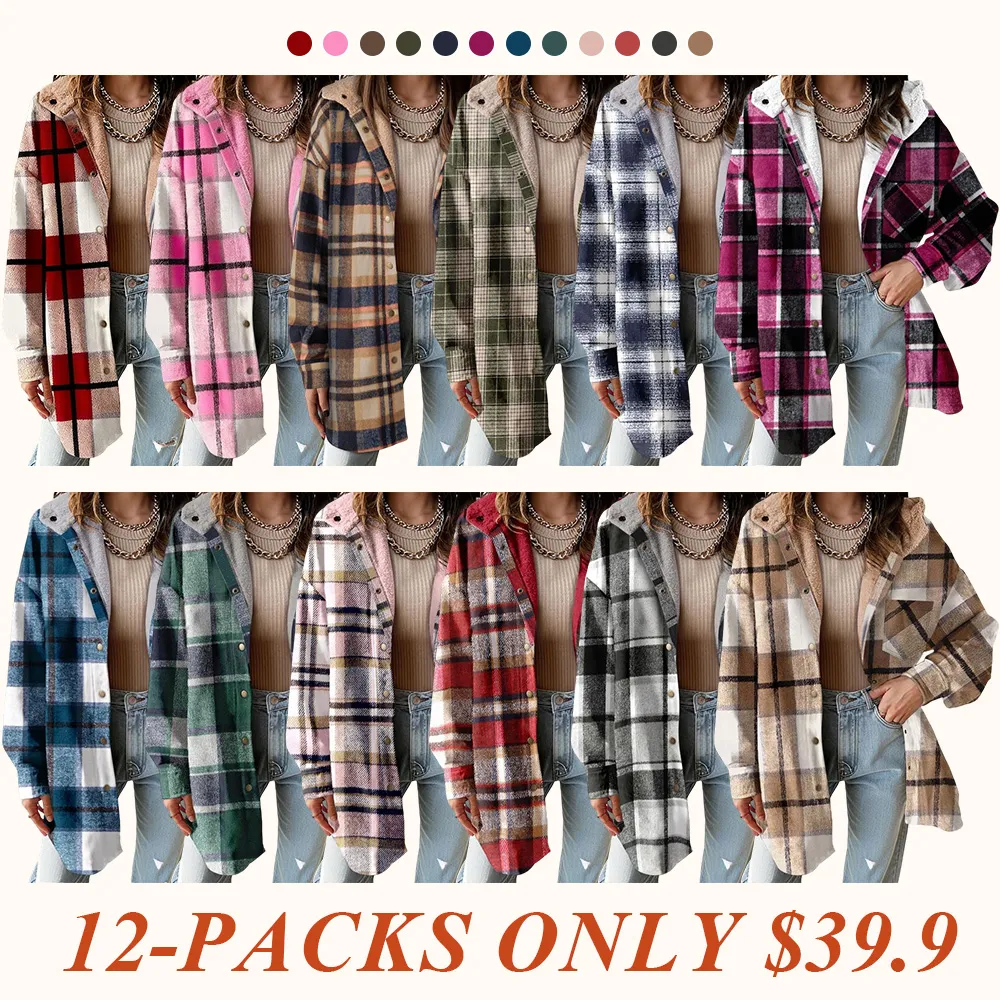 Women's Flannel Hooded Plaid