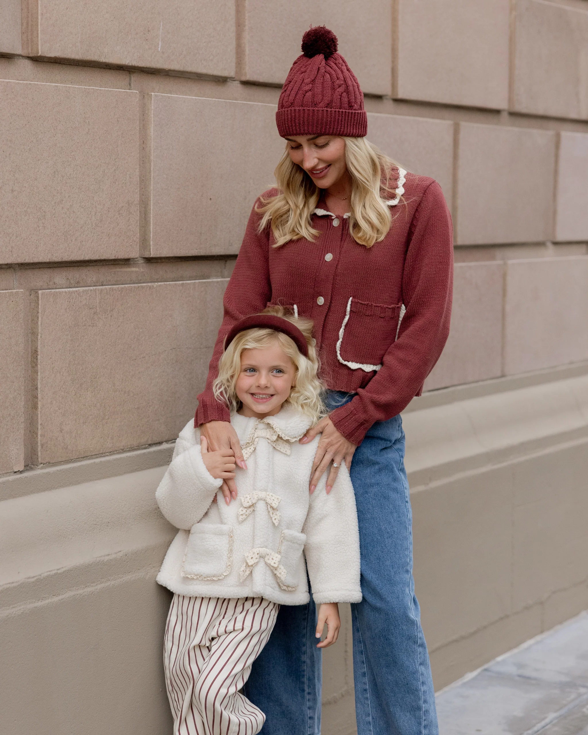 Shearling Collared Coat || Natural