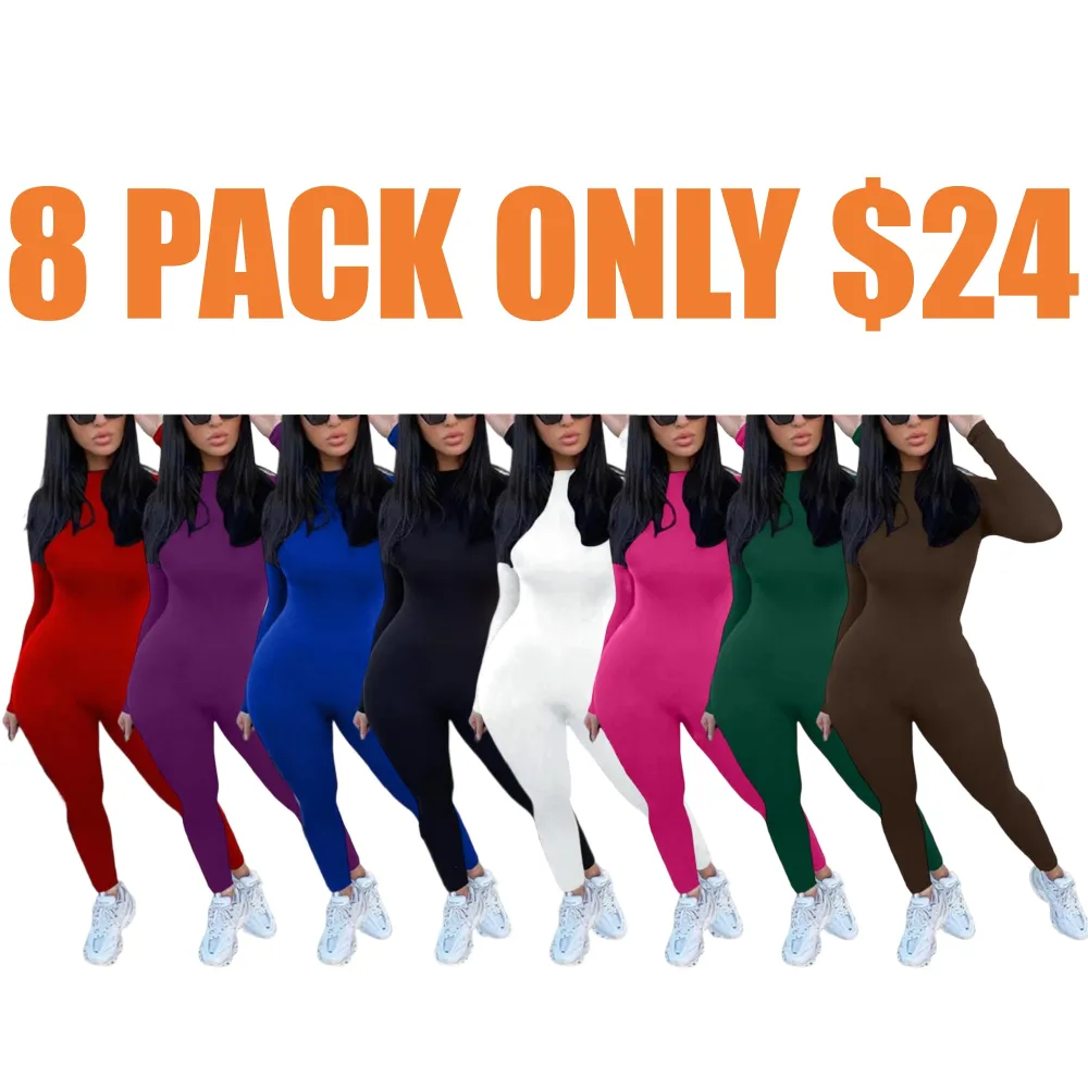 Women's Solid Round Neck Skinny Jumpsuit