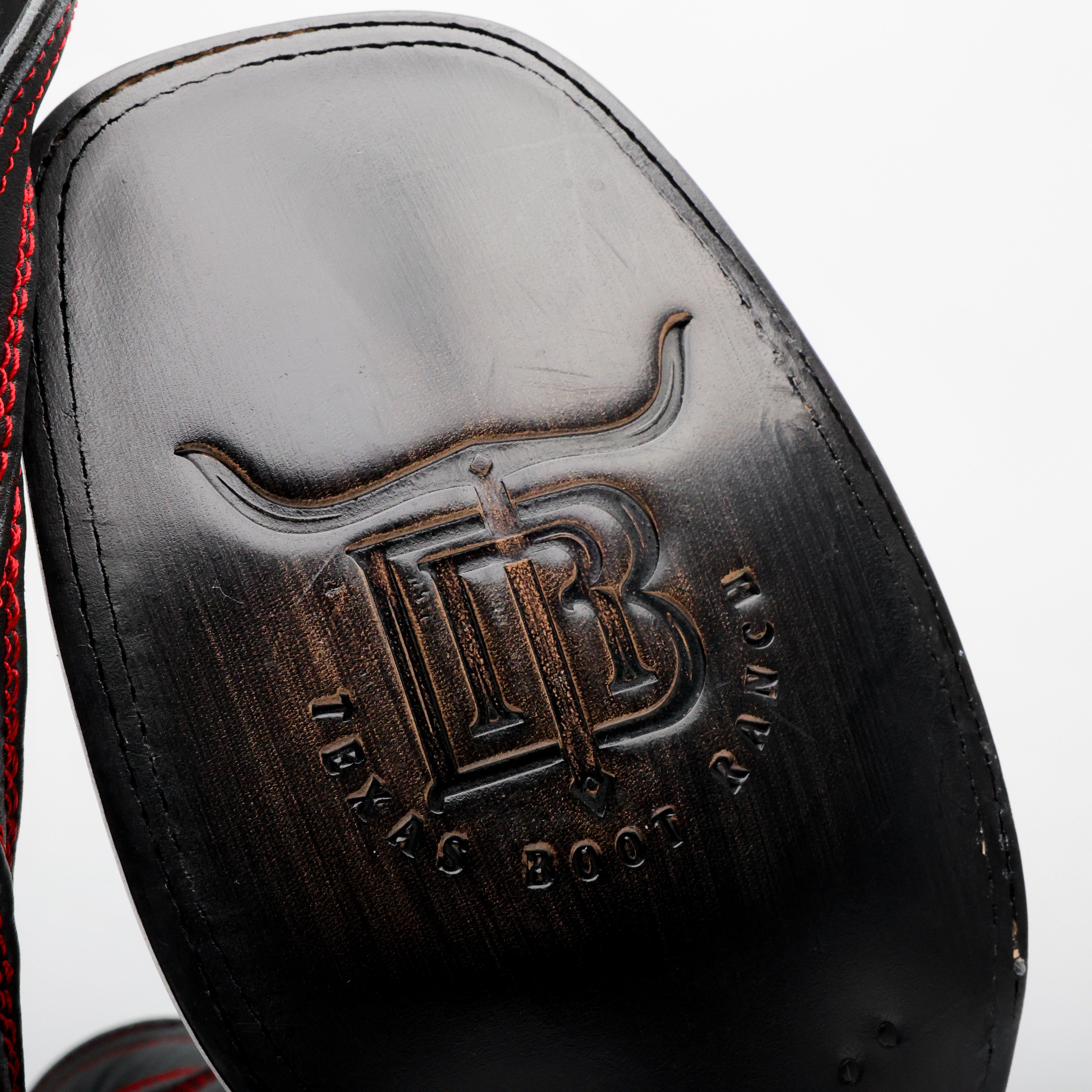 Black Cherry Ostrich Leather Boots - Square Toe