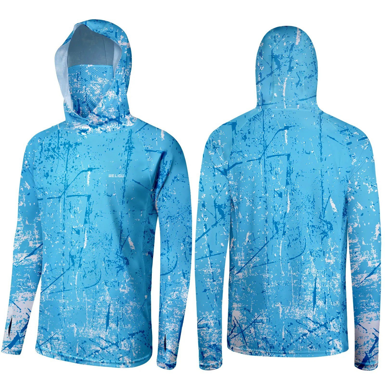 Men's UPF 50+ Sun Protection Hoodie with Face Mask & Neck Gaiter