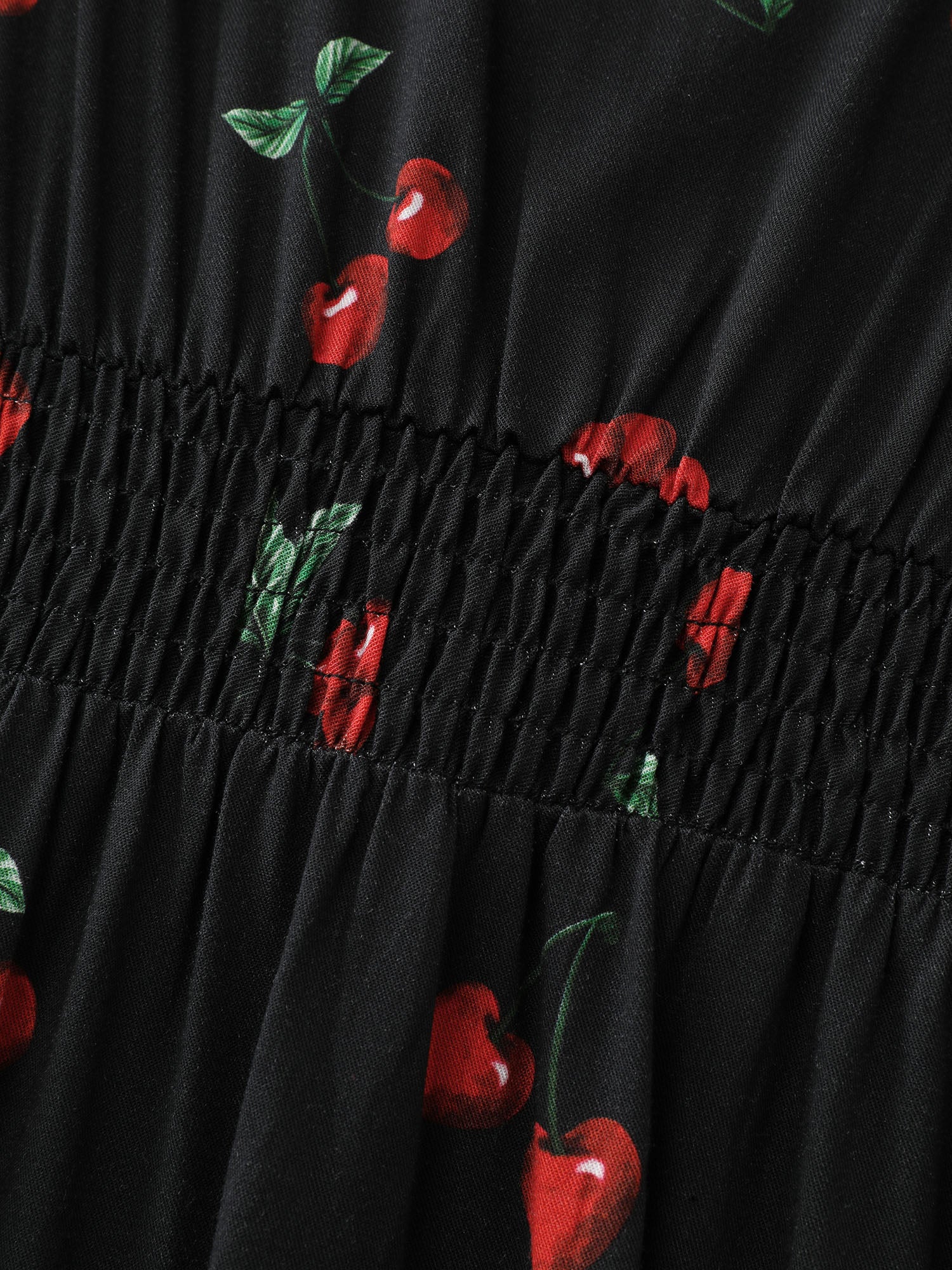 Cherry Print Split Hem Midi Dress