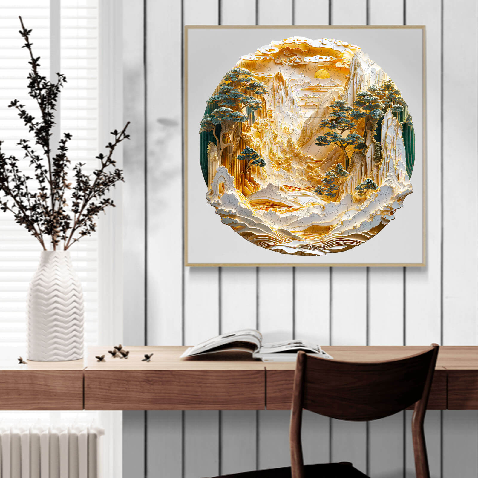 3D Golden Mountains Wooden Jigsaw Puzzle