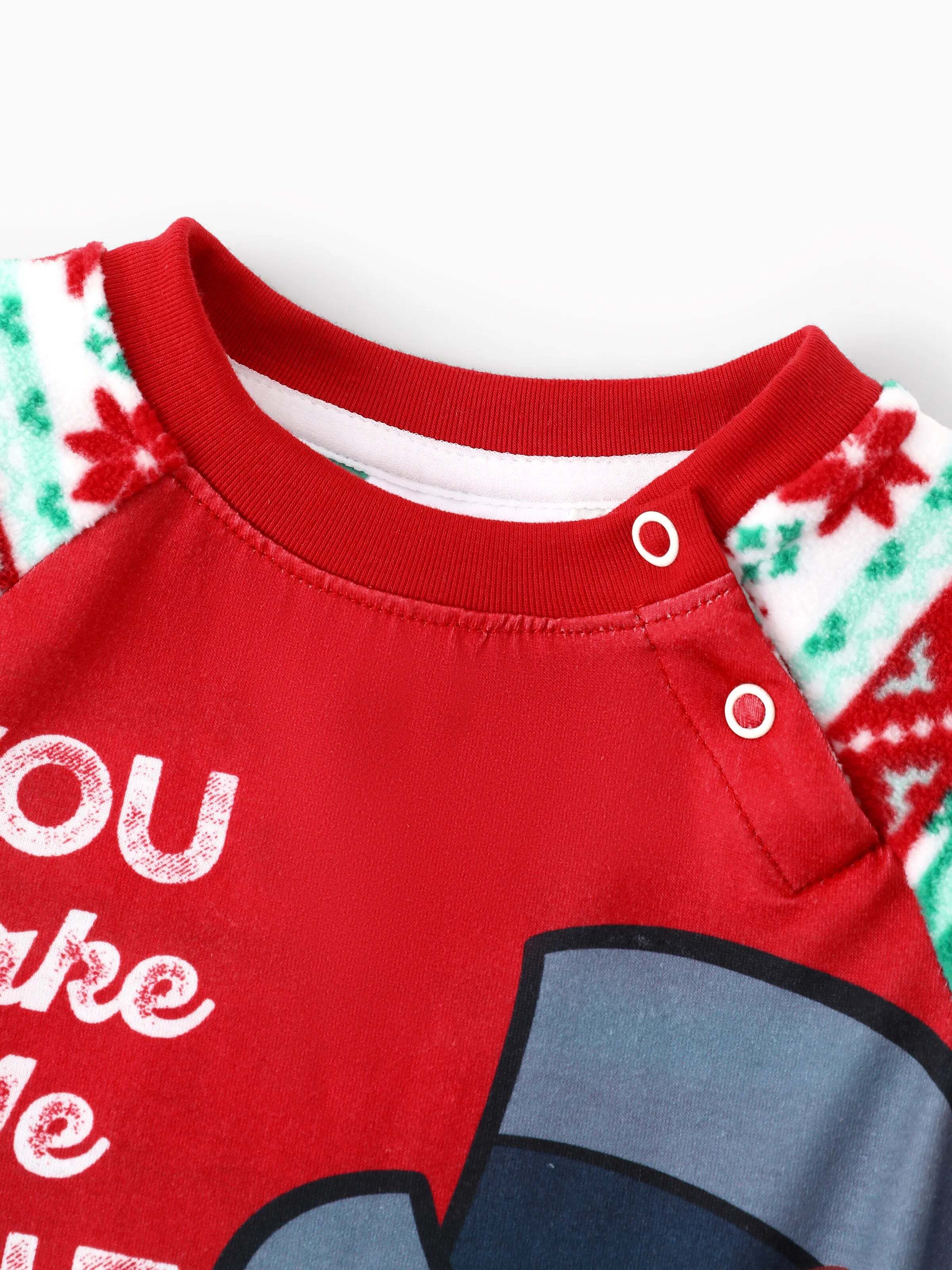 Frosty the Snowman Christmas Family Matching Fair Isle Pattern Polar Fleece Pajamas Set Red