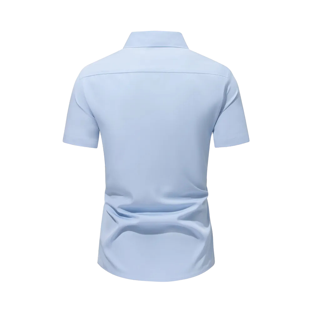 Men’s Short-Sleeve Button-Down Shirt, Wrinkle-Resistant Business Casual Shirt for Work Commuting