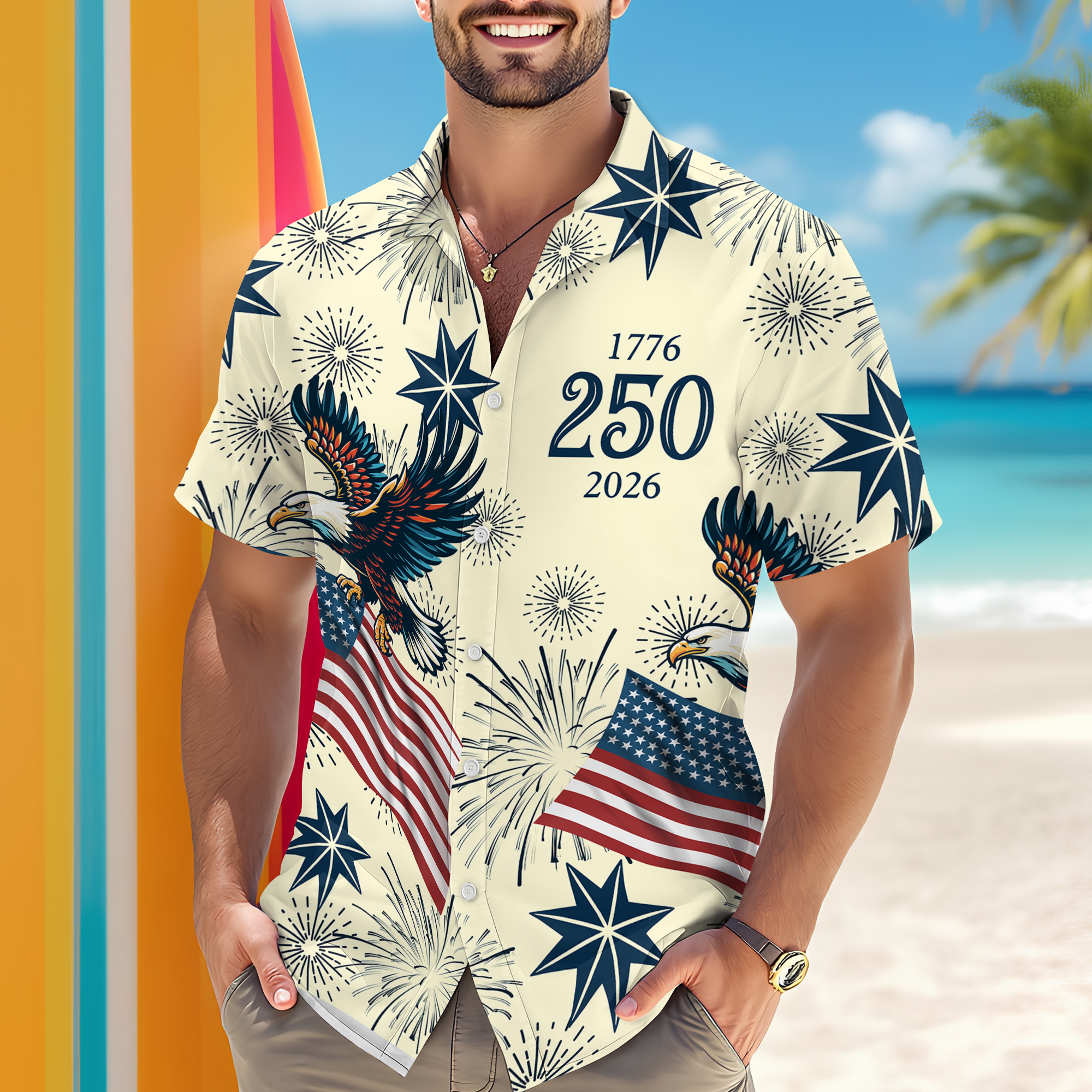 Personalized USA 250 Anniversary Eagle 1776-2026 Hawaii Shirt TH10 898325