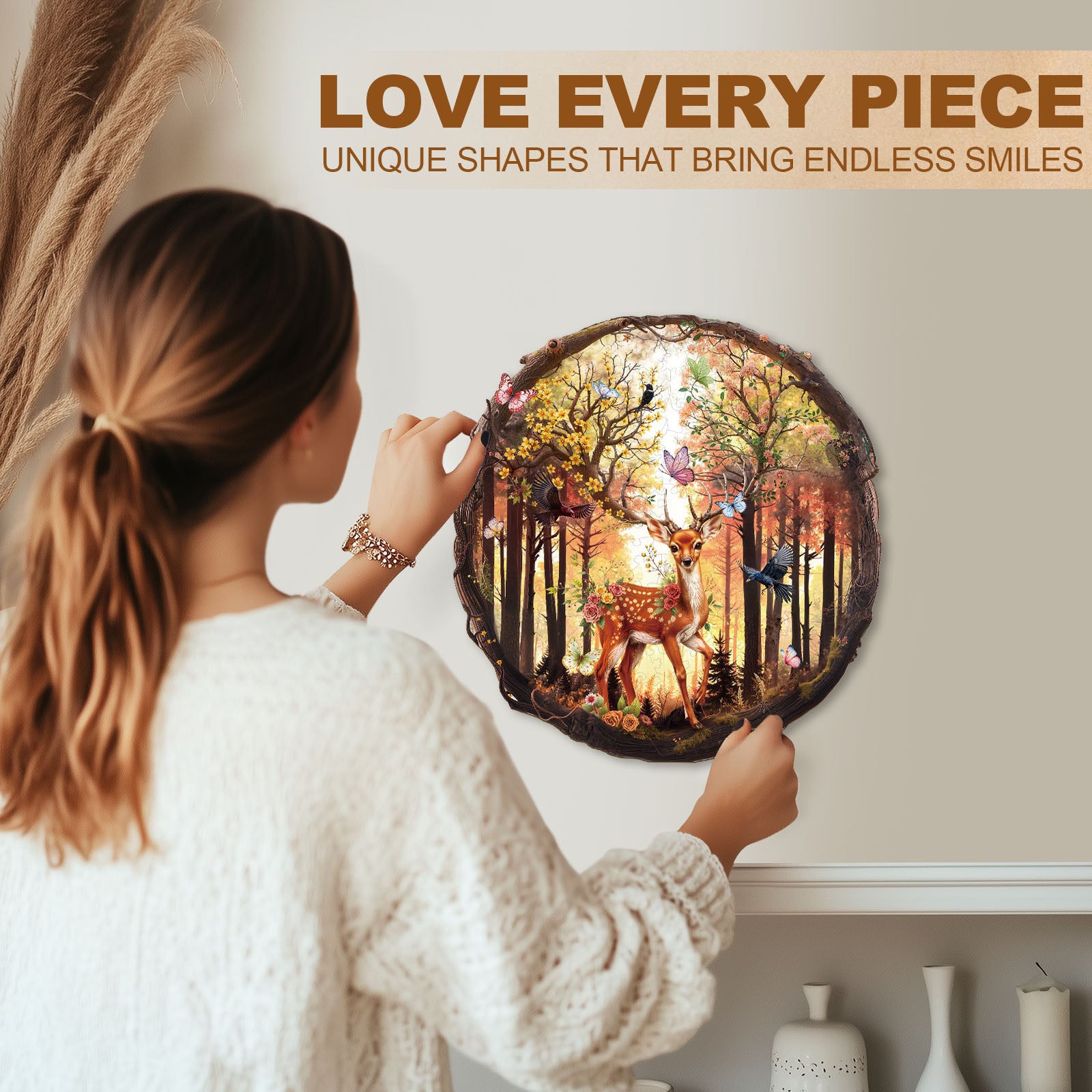 Elf Deer Wooden Jigsaw Puzzle