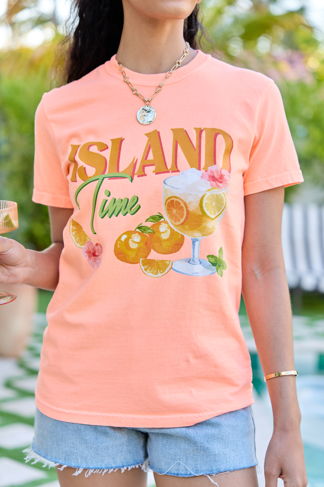 Island Time Neon Orange Graphic Tee