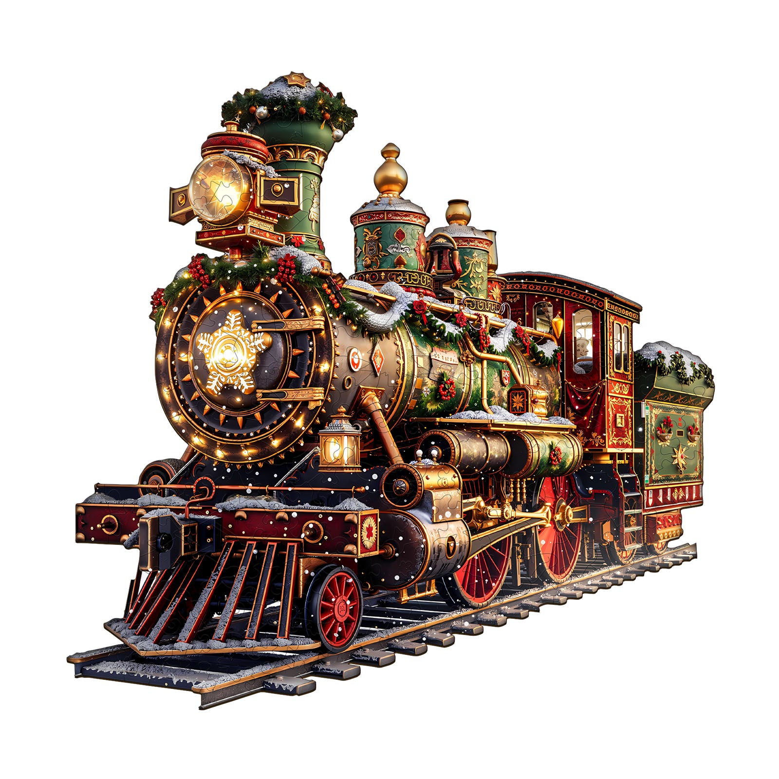 Christmas Mechanical Train-1 Wooden Jigsaw Puzzle