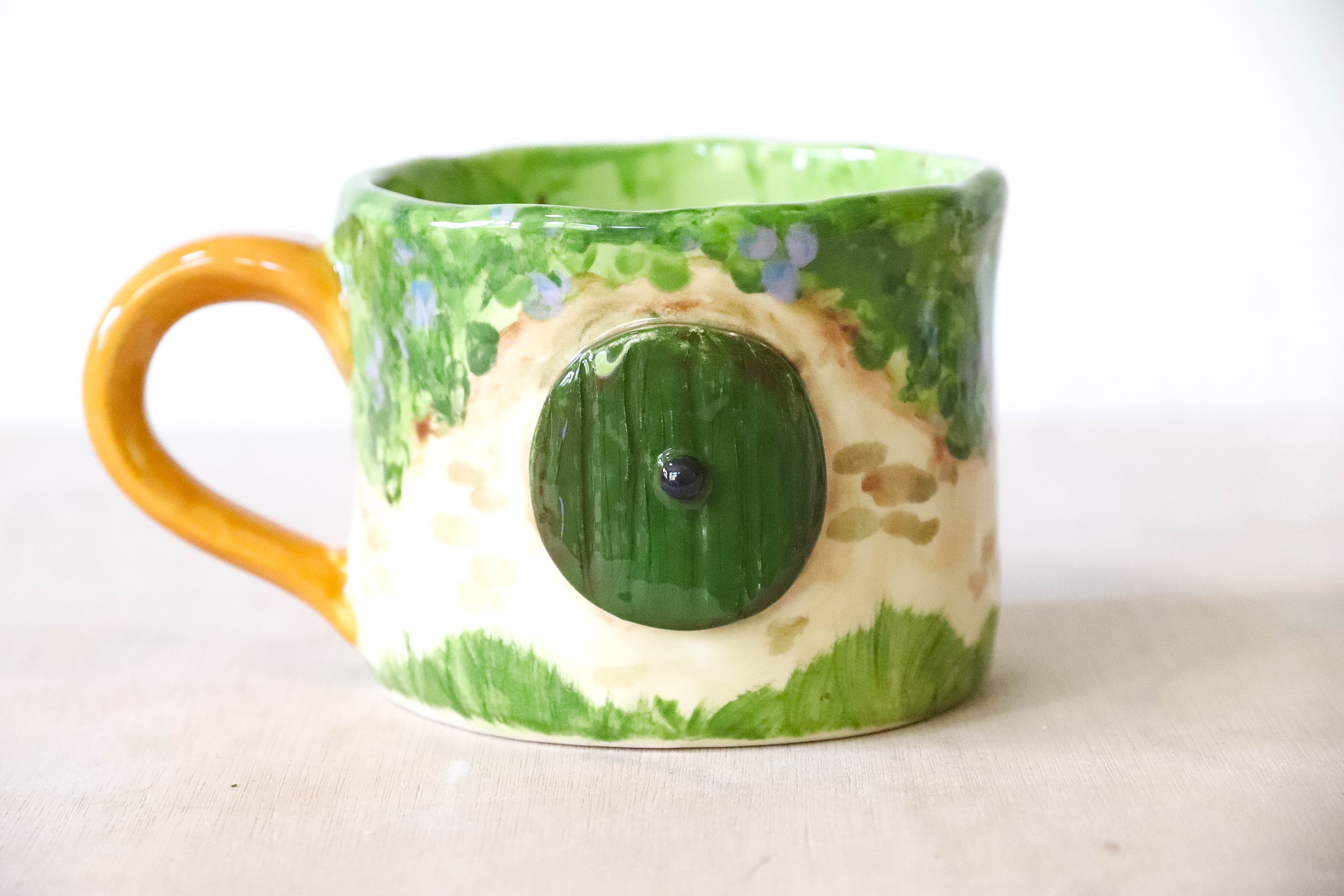 Hobbit Door Purple Flowers Mug Large