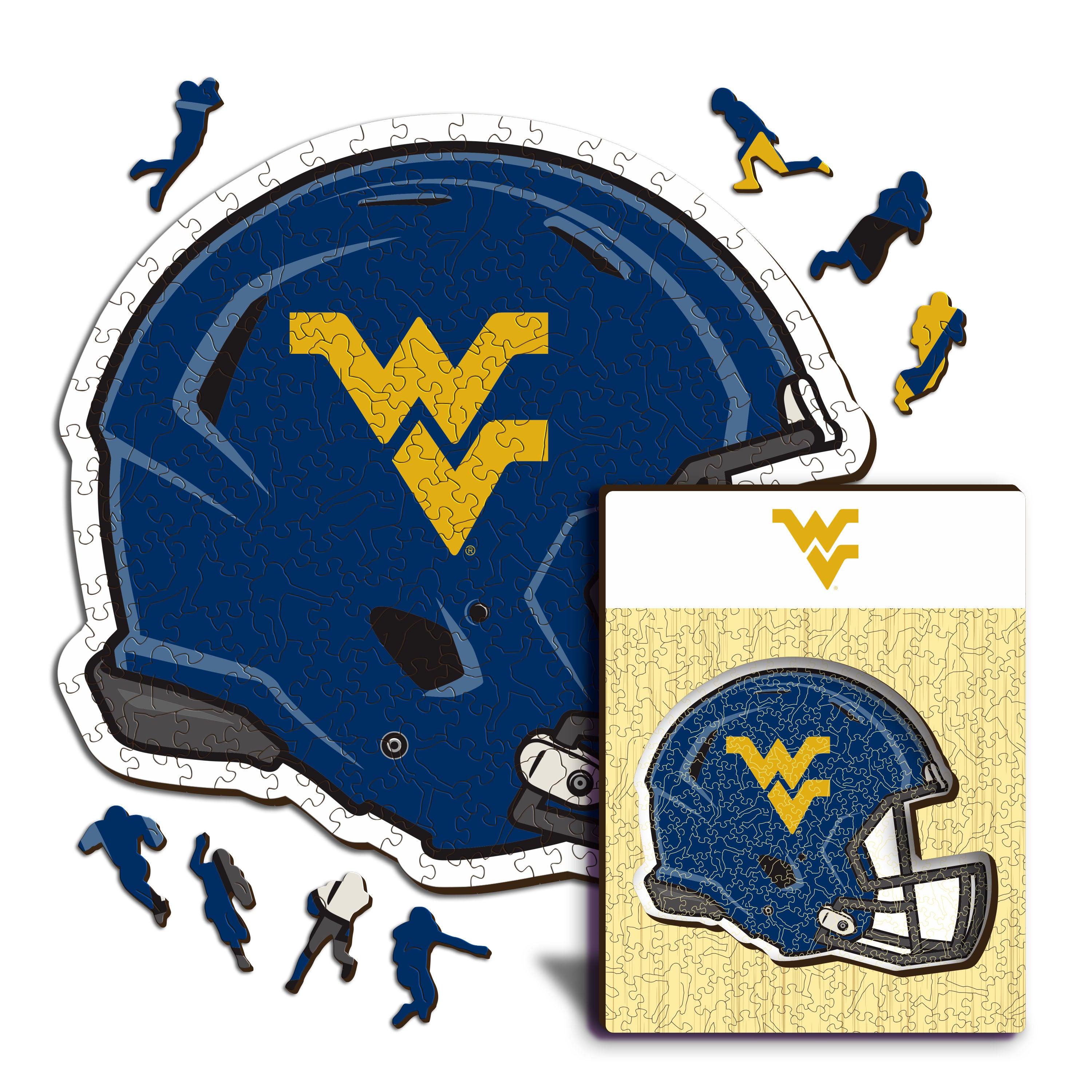 West Virginia University Helmet - Wooden Puzzle