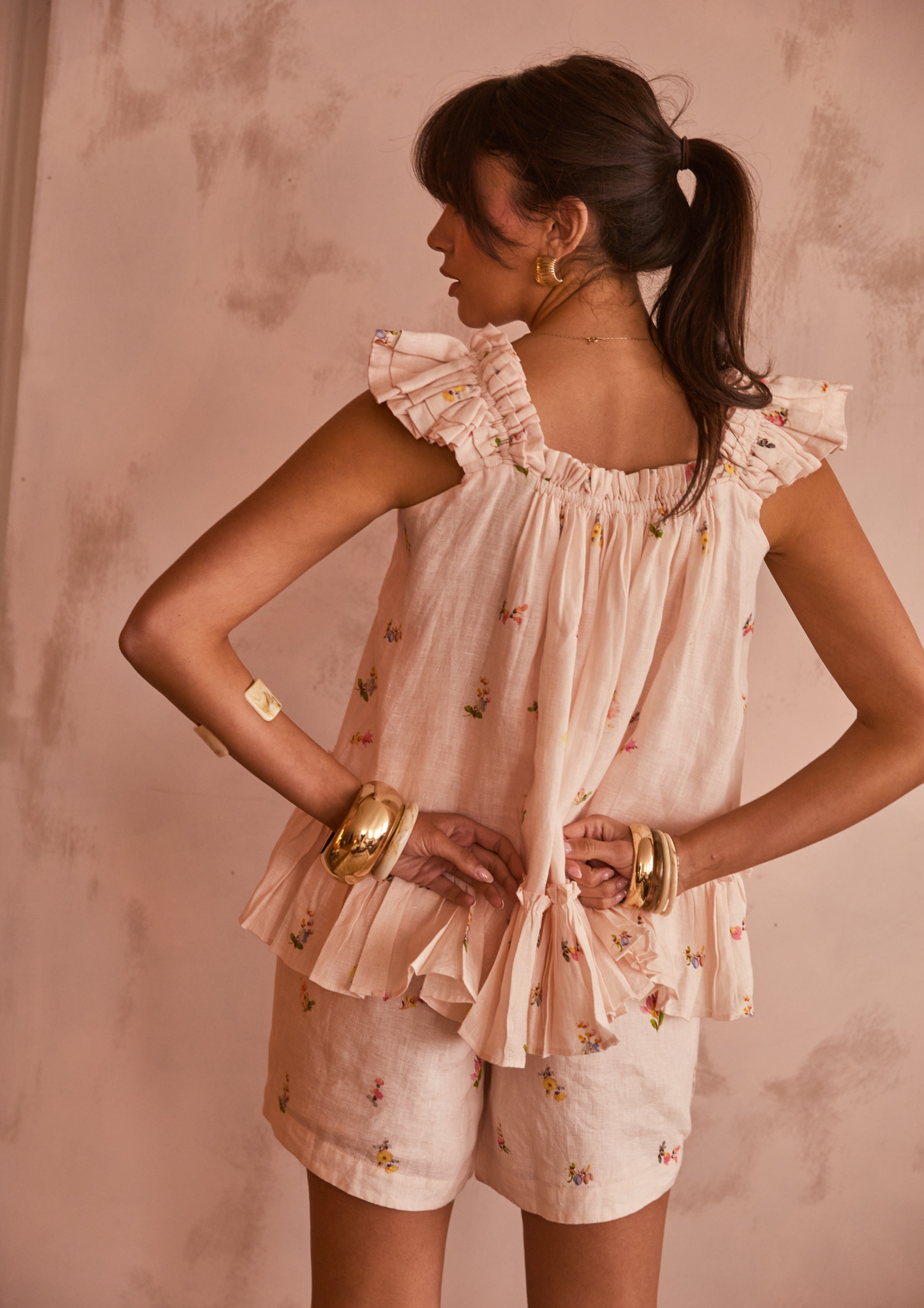 Pippa Frill Linen Top | Rosalia