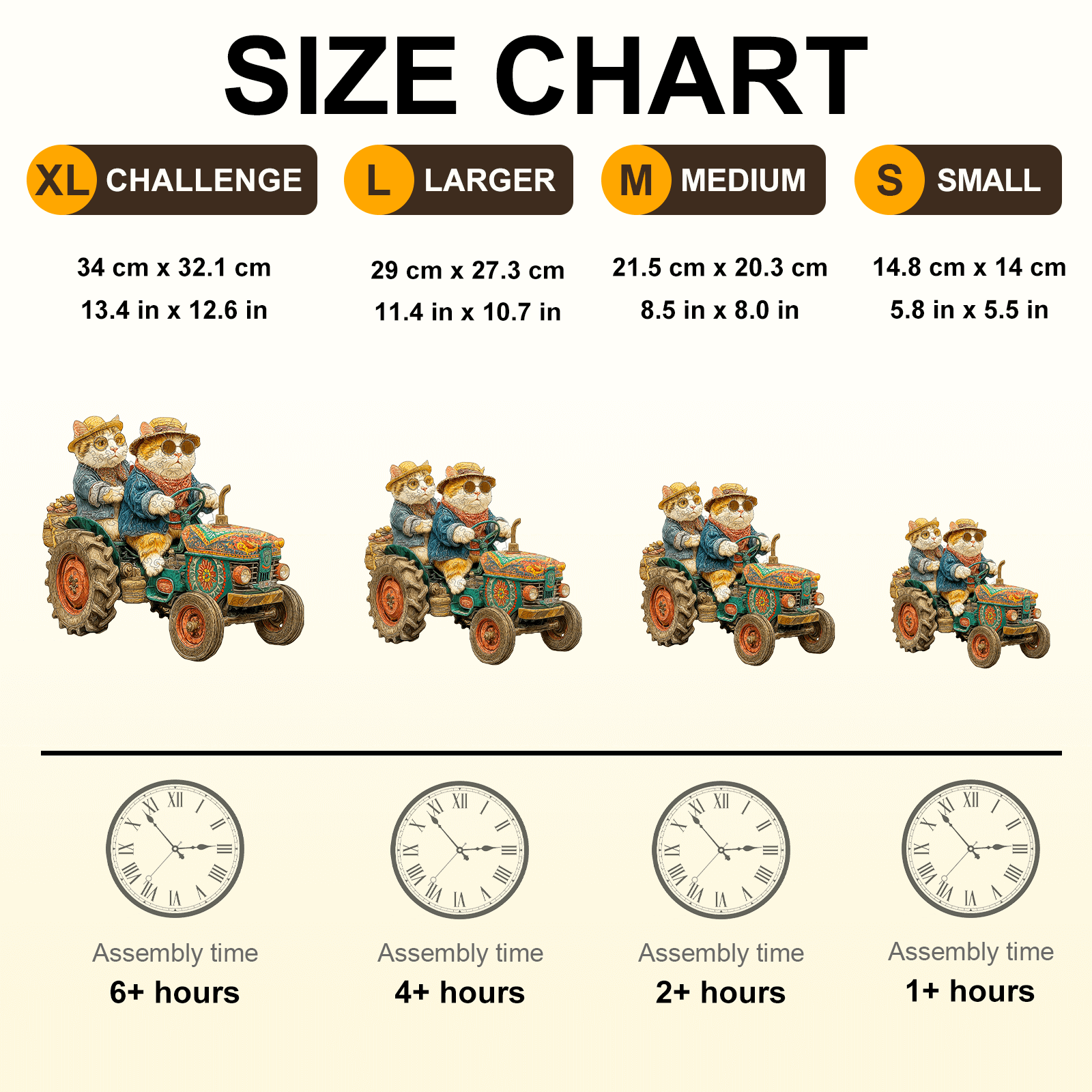 Kitten Tractor Wooden Jigsaw Puzzle