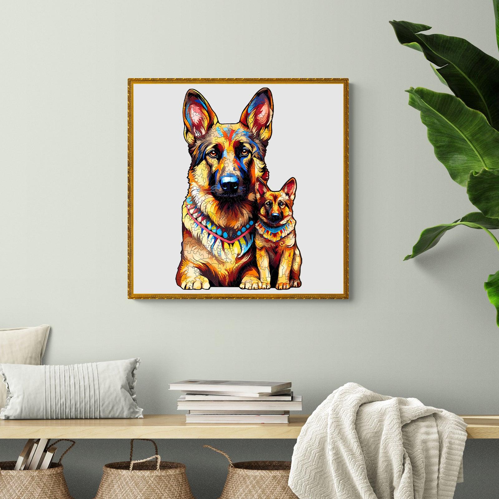 German Shepherd Family Wooden Jigsaw Puzzle