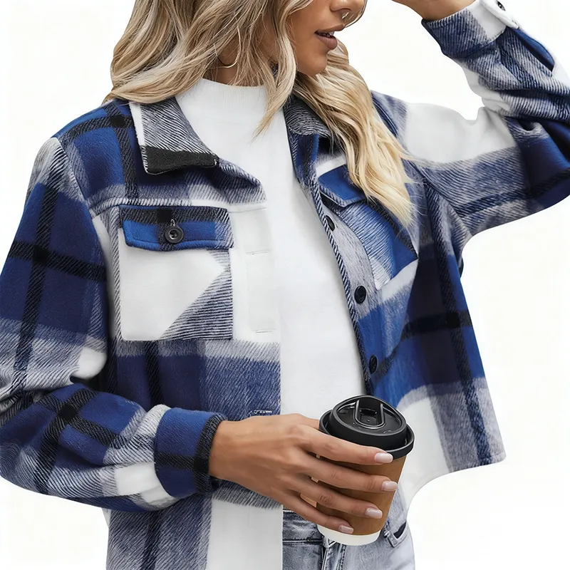 Women's Vintage Flannel Plaid Jacket