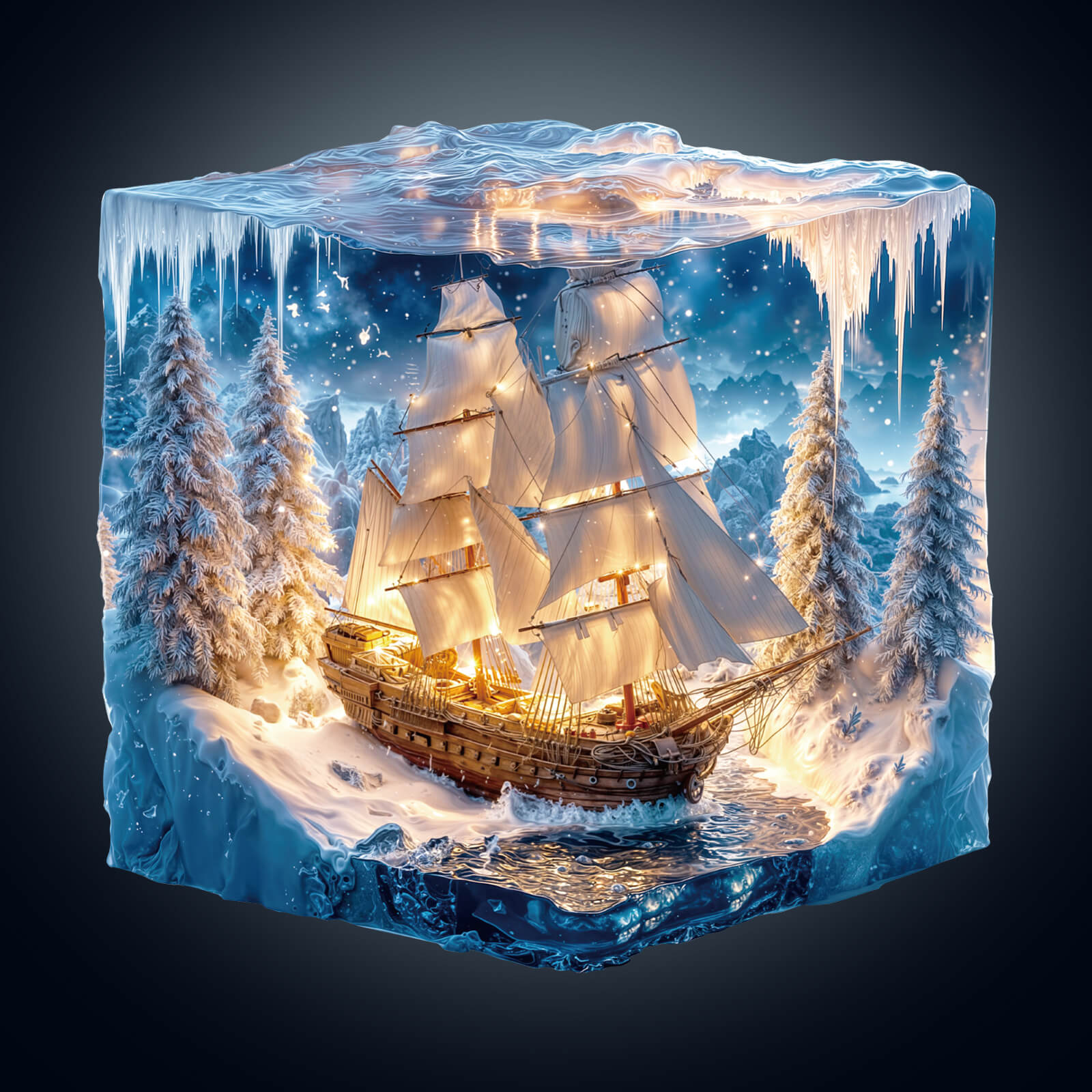 Frozen Pirate Ship Wooden Jigsaw Puzzle