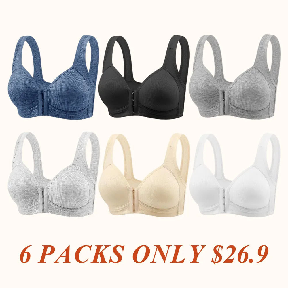Adjustable Front Closure Push-Up Bra Wire-Free