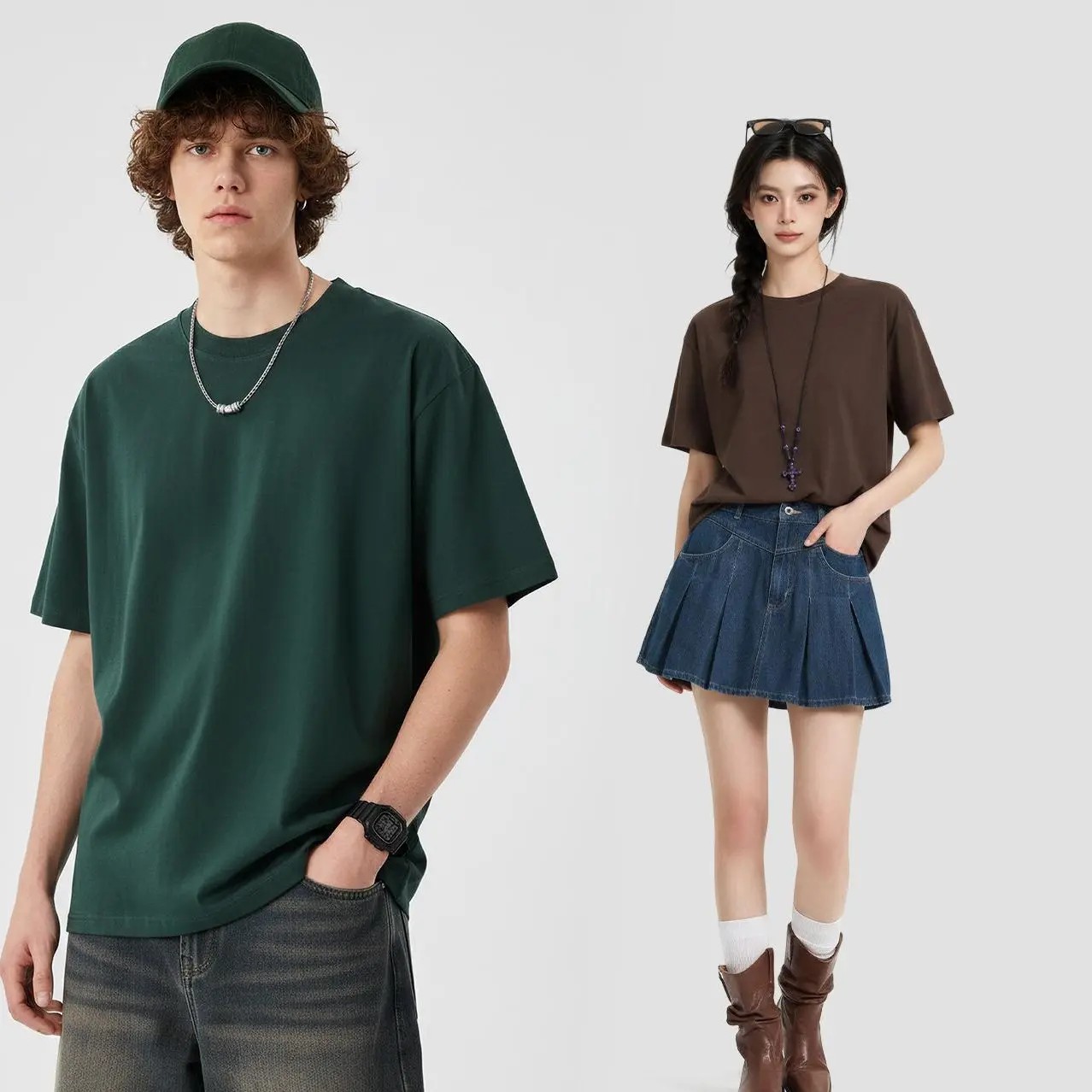 Unisex Heavyweight Cotton T-Shirt – 230G Oversized Vintage Basic Tee