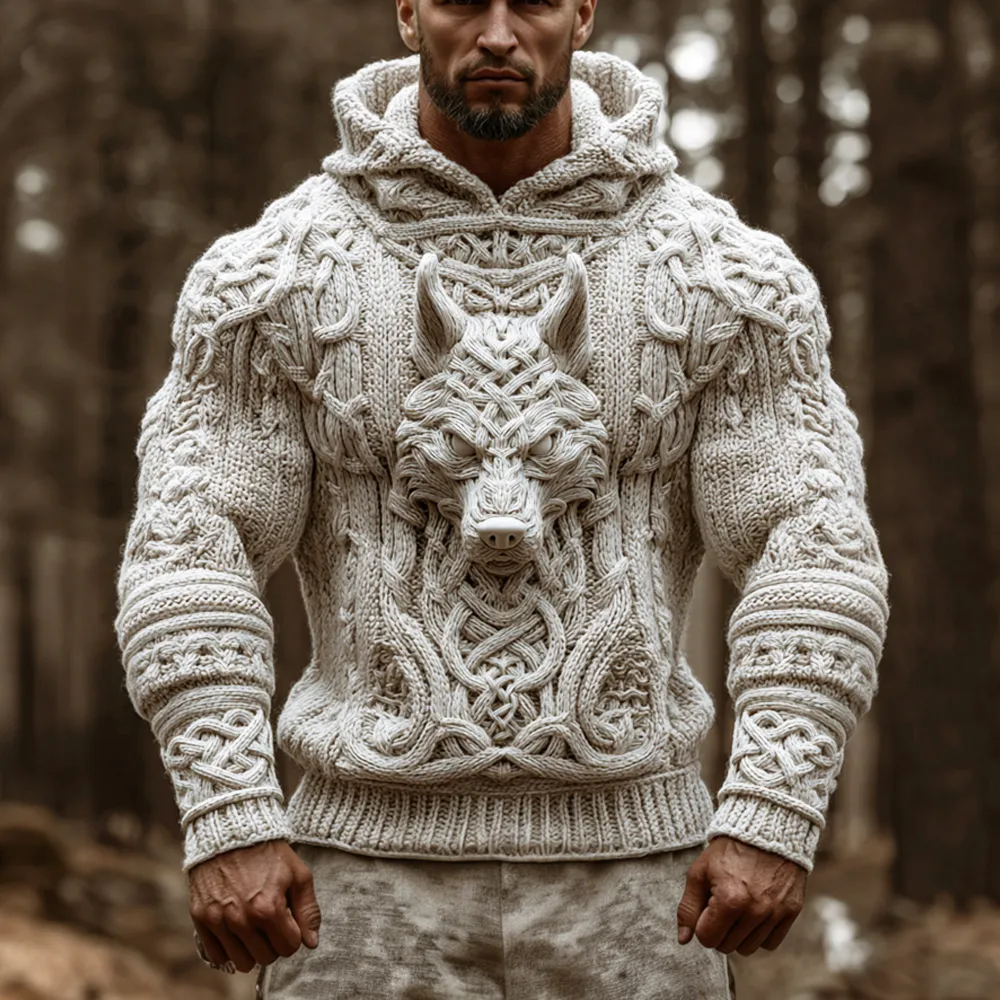 Viking Hellhound Men's Hooded Knit Sweater
