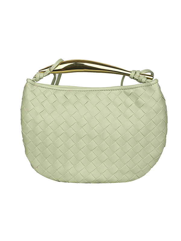 Geometric Split-Joint Woven Zipper Handbags Bags