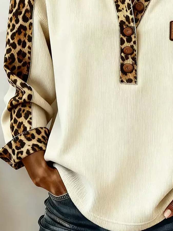 Women'S Casual Color-Blocked Pullover Sweatshirt
