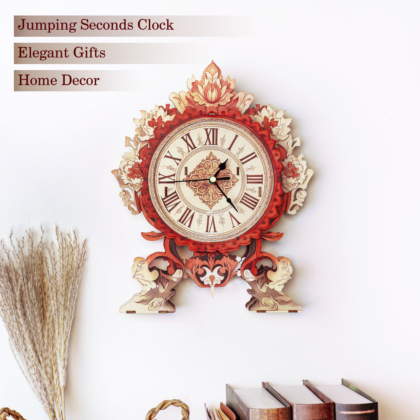 Fire Flame Flower– DIY Wooden Clock, 3D Puzzle Craft Kit