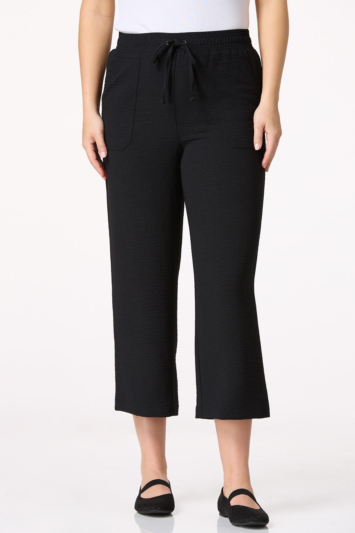 Cropped Flowy Tie Waist Pants