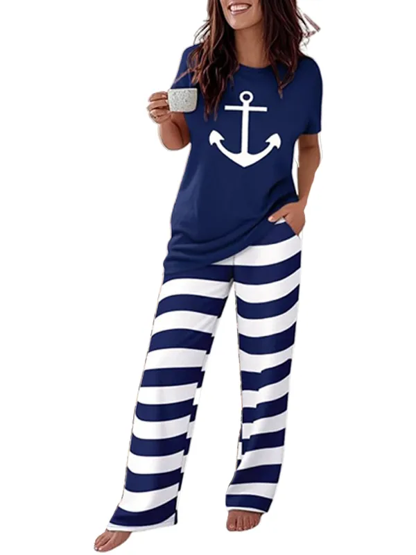 🔥HOT SALE🔥Women's 8 Piece Pajama Set - Short Sleeve Comfy Loungewear