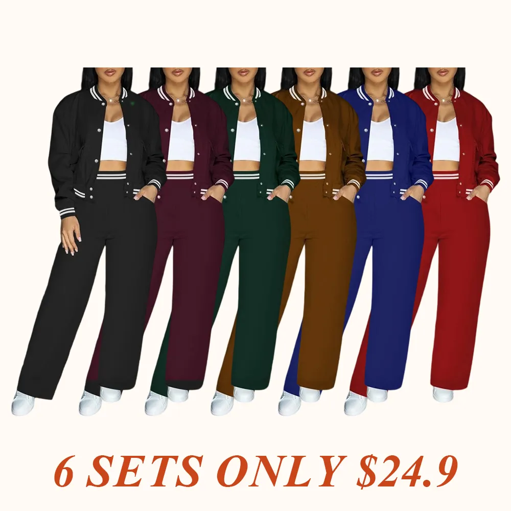 Women's Casual Baseball Jacket, Solid Color Sports Wear, Pocket Sportswear