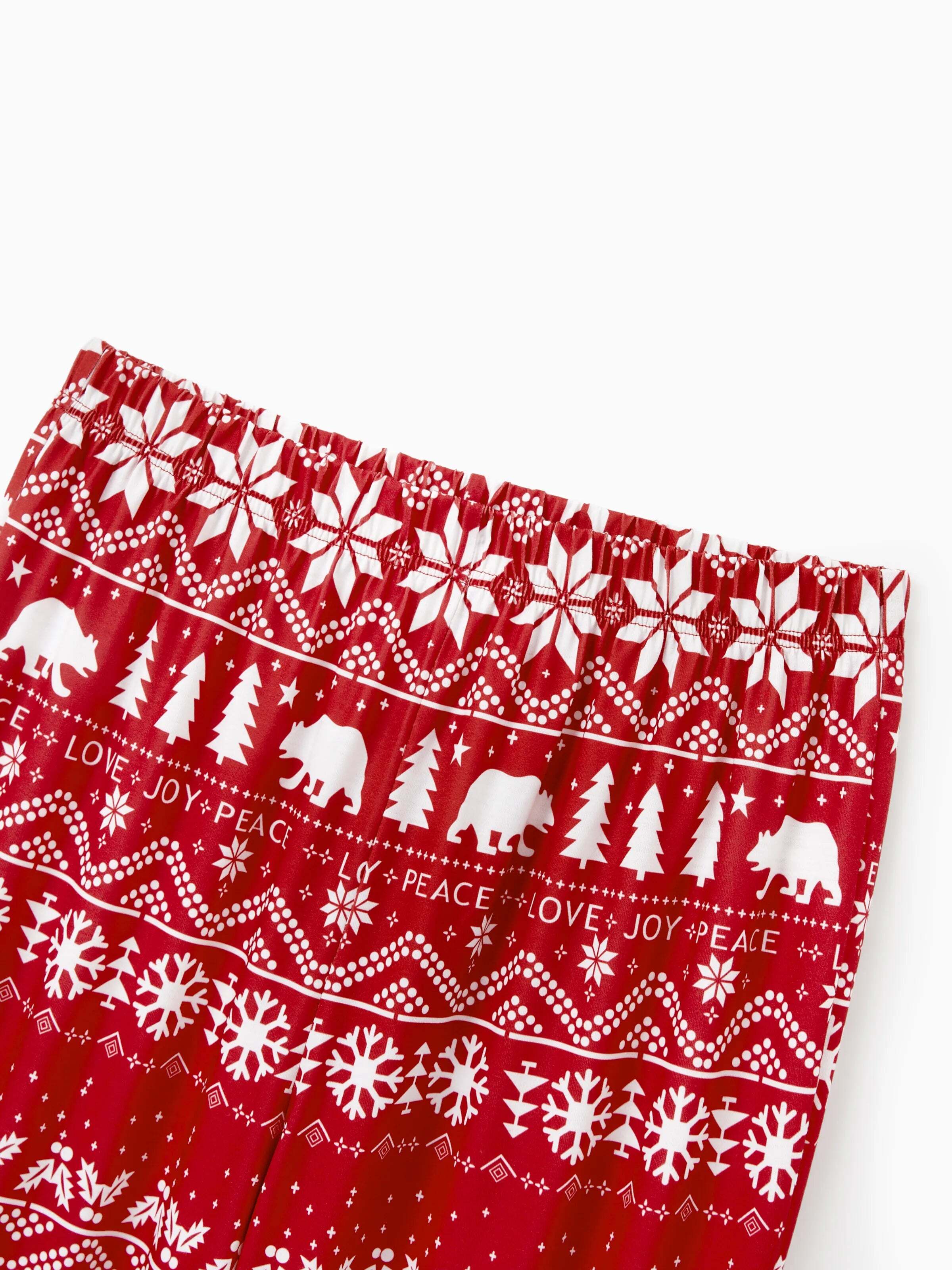 Christmas Print Family Matching Pajamas Sets with Christmas Socks Red