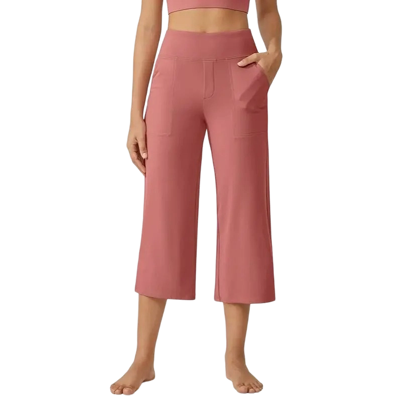 Capri Pants for Women Wide Leg Yoga Dress Cropped Pants Capri Leggings with Pockets for Casual Summer