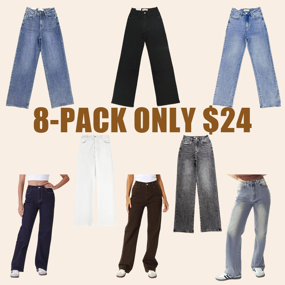 Women's High Waist Stretch Wide Leg Jeans