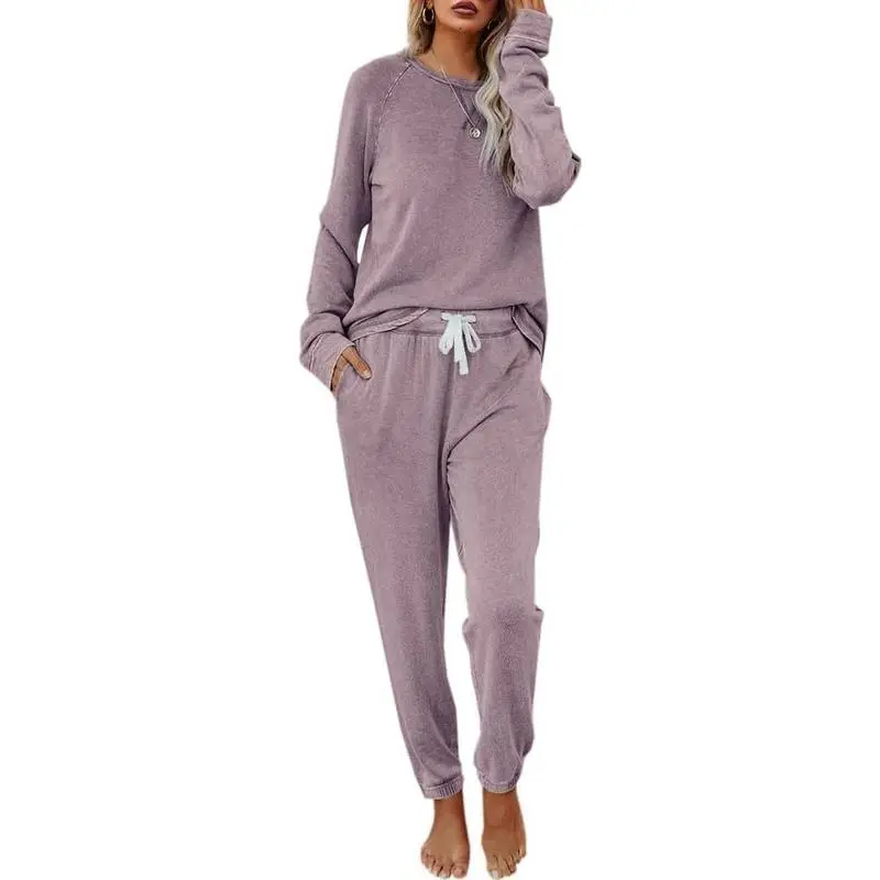 Women's Solid Sweatsuit Set 2 Piece