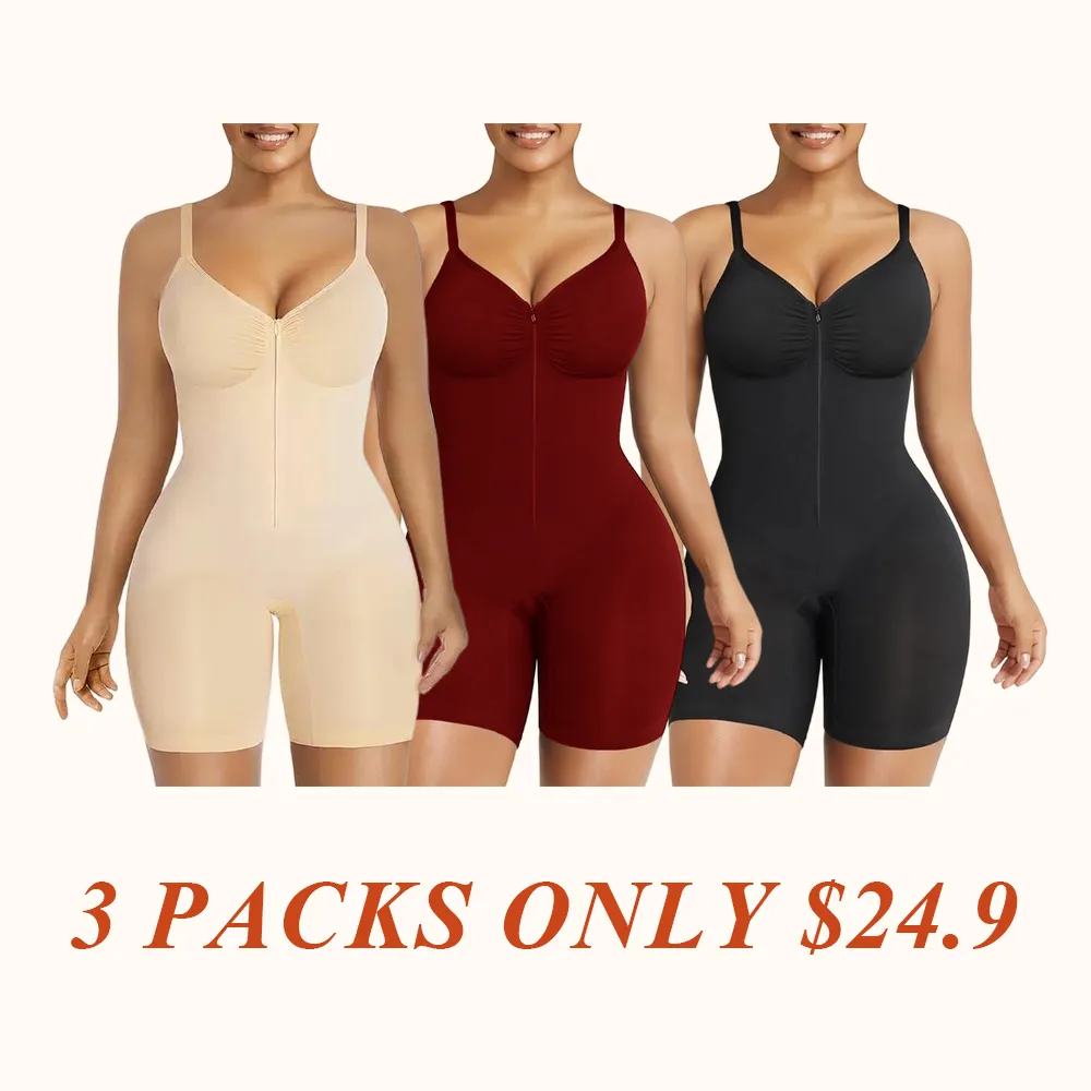 Shapewear for Women Tummy Control Bodysuits Zip-Up Comfort Ultra Stretch Fabric