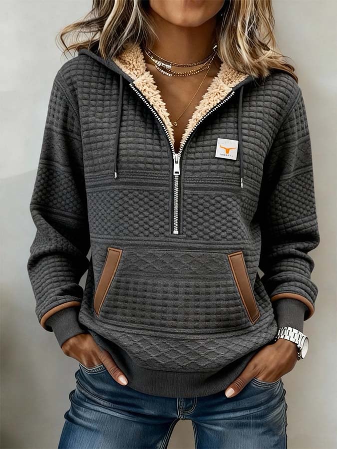 Women'S Casual Printed Zipper Sweatshirt
