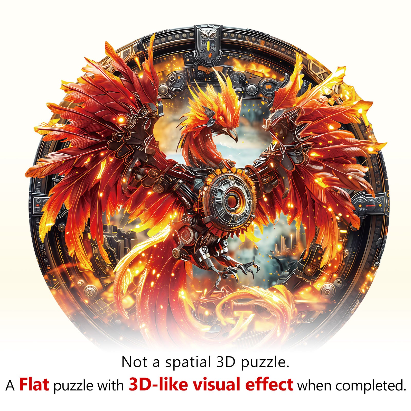 Mechanical Fire Phoenix Wooden Jigsaw Puzzle