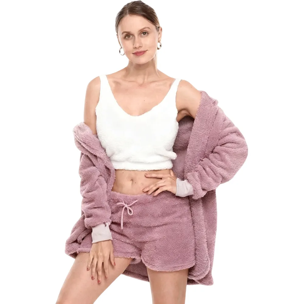 Women's Sherpa Fleece 3-Piece Cozy Loungewear Set