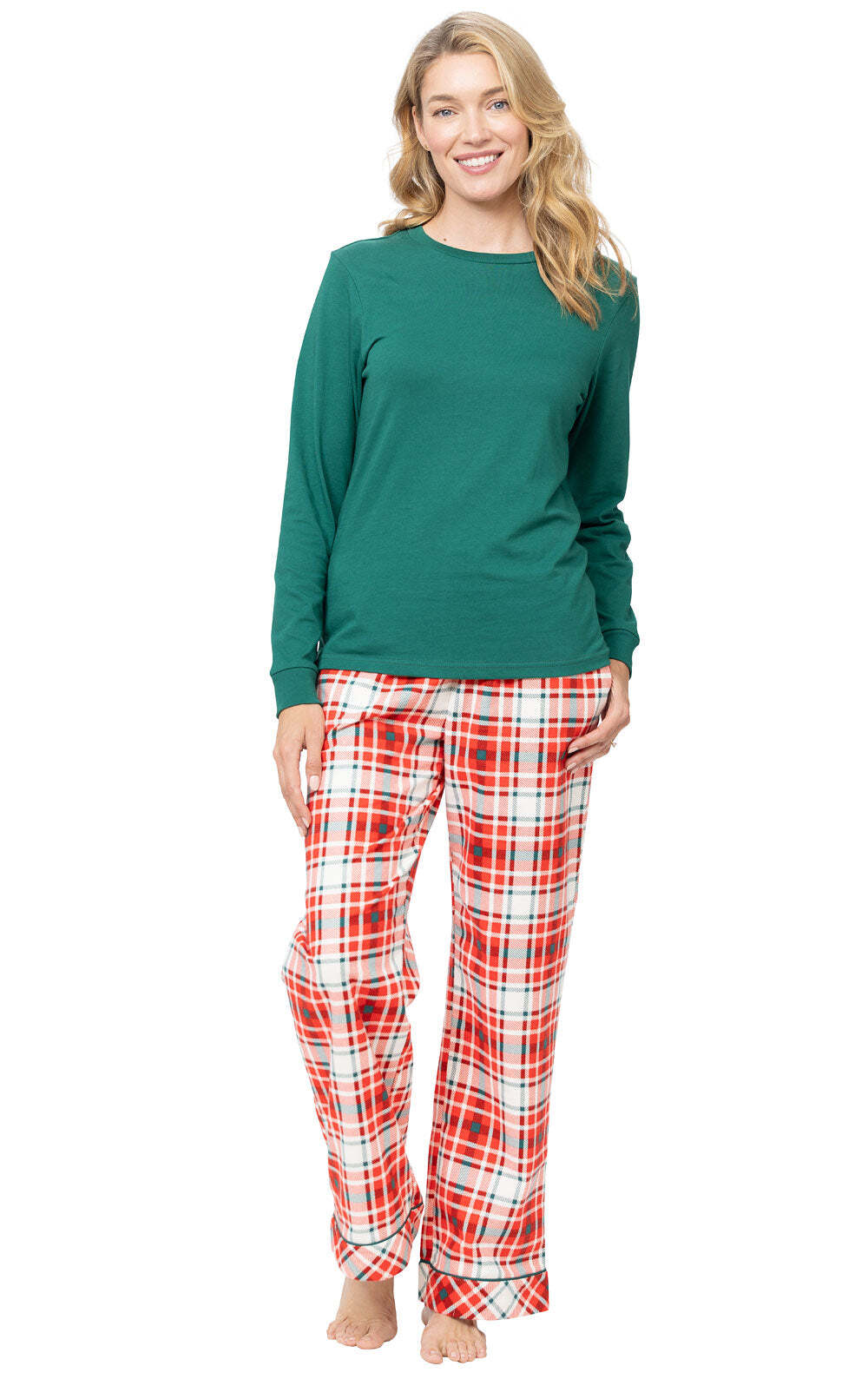 Modern Plaid Matching Family Set - Evergreen